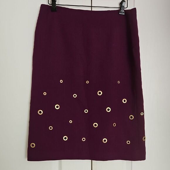 Escada Purple Embellished Pencil Skirt Knee-Length - Picture 1 of 16